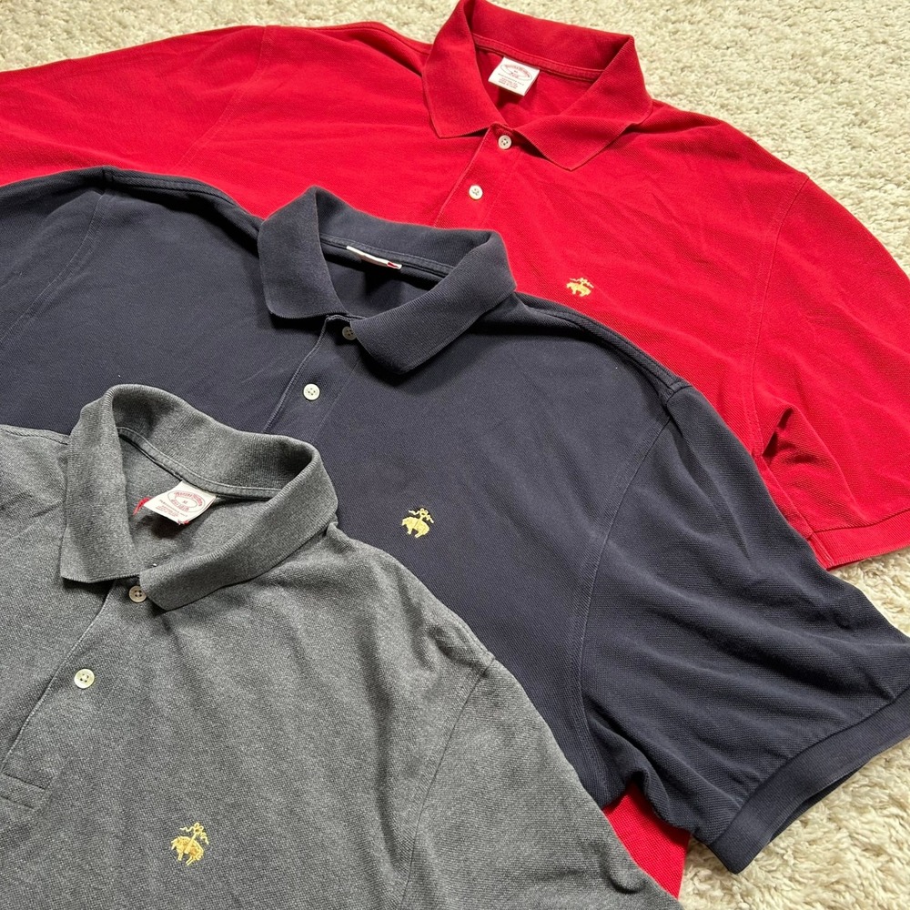 Lot of 3 Brooks Brothers Polo Shirt XL Multi Performance Cotton Original Fit